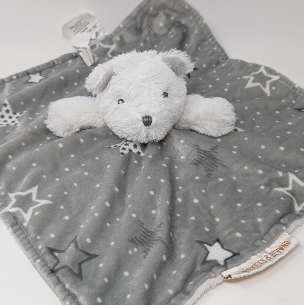Blankets & Beyond Lovey Stars Grey White